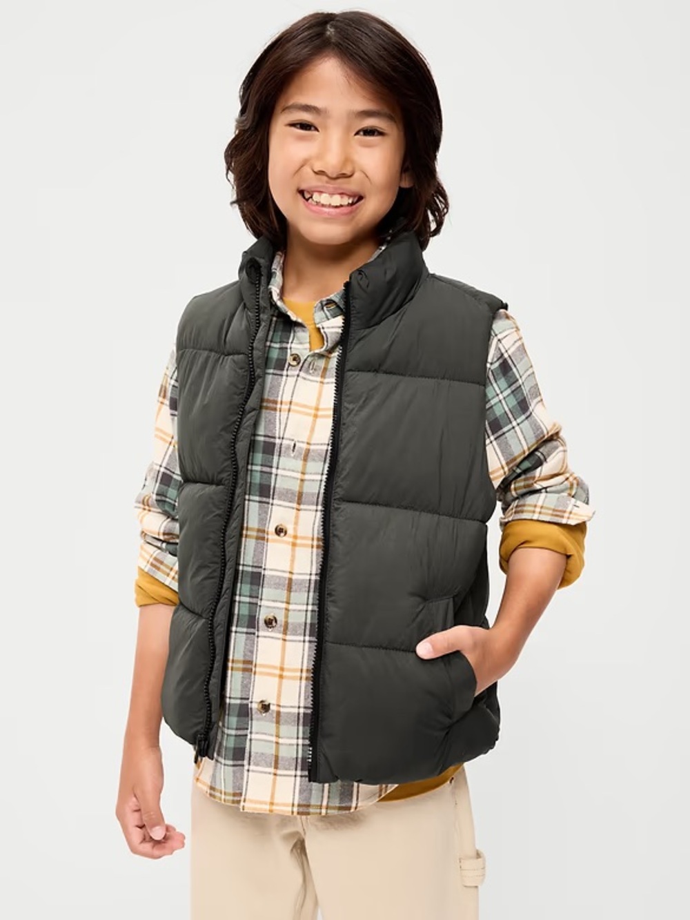 Frost-Free Water-Resistant Puffer Vest for Boys